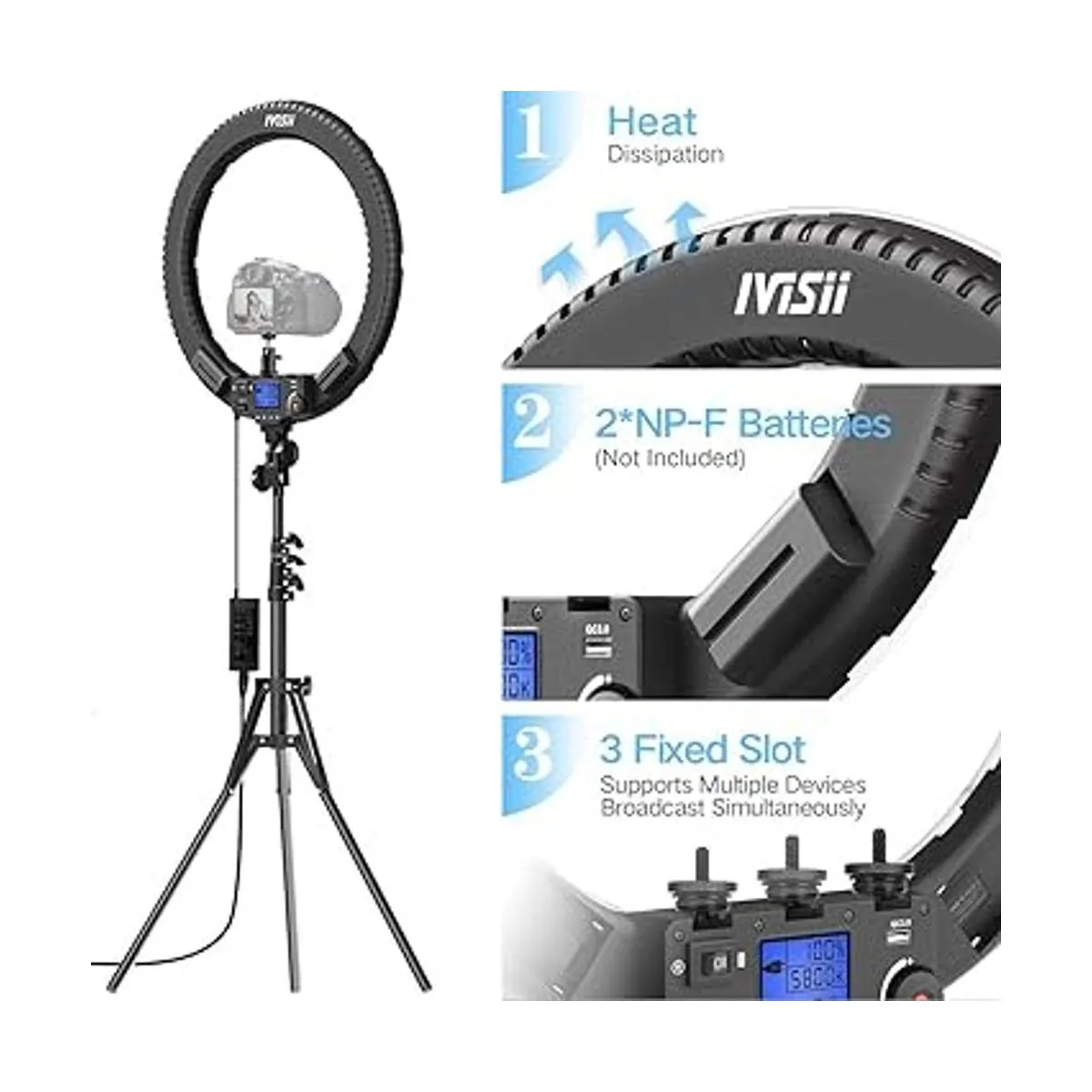 IVISII Anillo de luz de 19 pulgadas con control remoto y_3