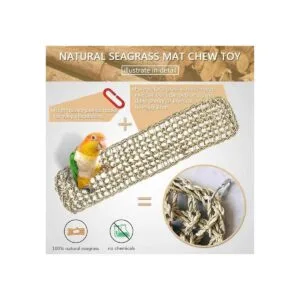 Alfombra de pasto marino para pájaros hamaca tejida de