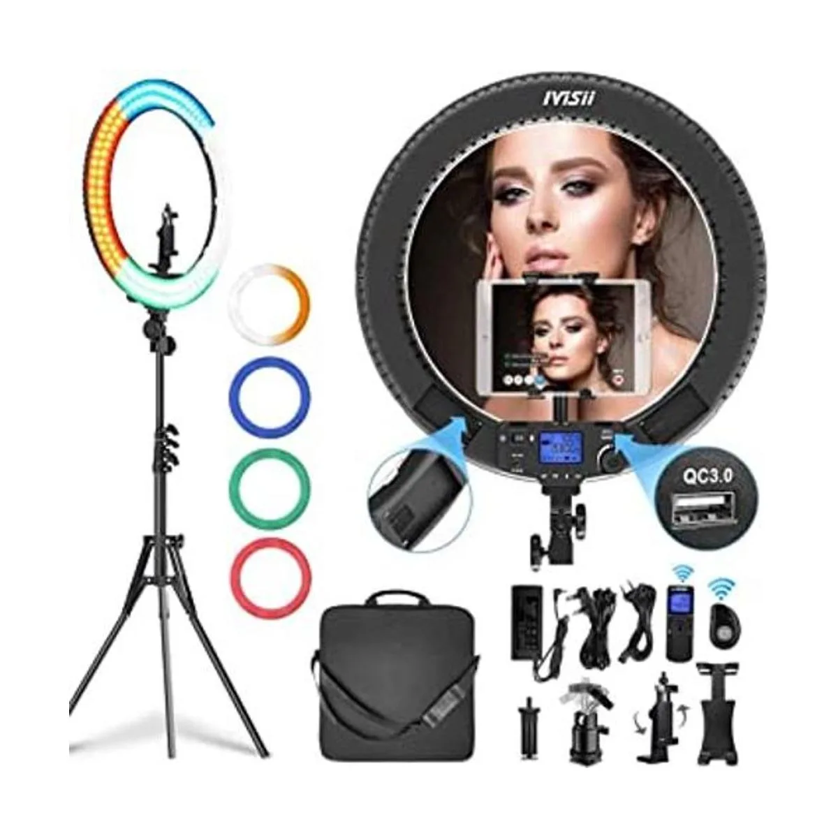 IVISII Anillo de luz de 19 pulgadas con control remoto y_1