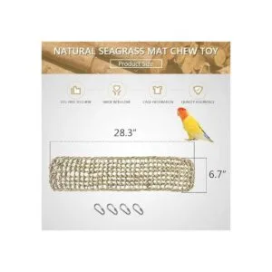 Alfombra de pasto marino para pájaros hamaca tejida de