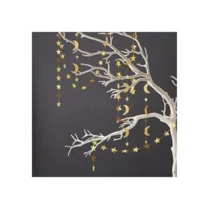 Decor365 Guirnalda colgante de estrella dorada y luna_6