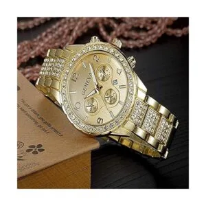 Reloj de cuarzo digital unisex con diseño de cristales y_3