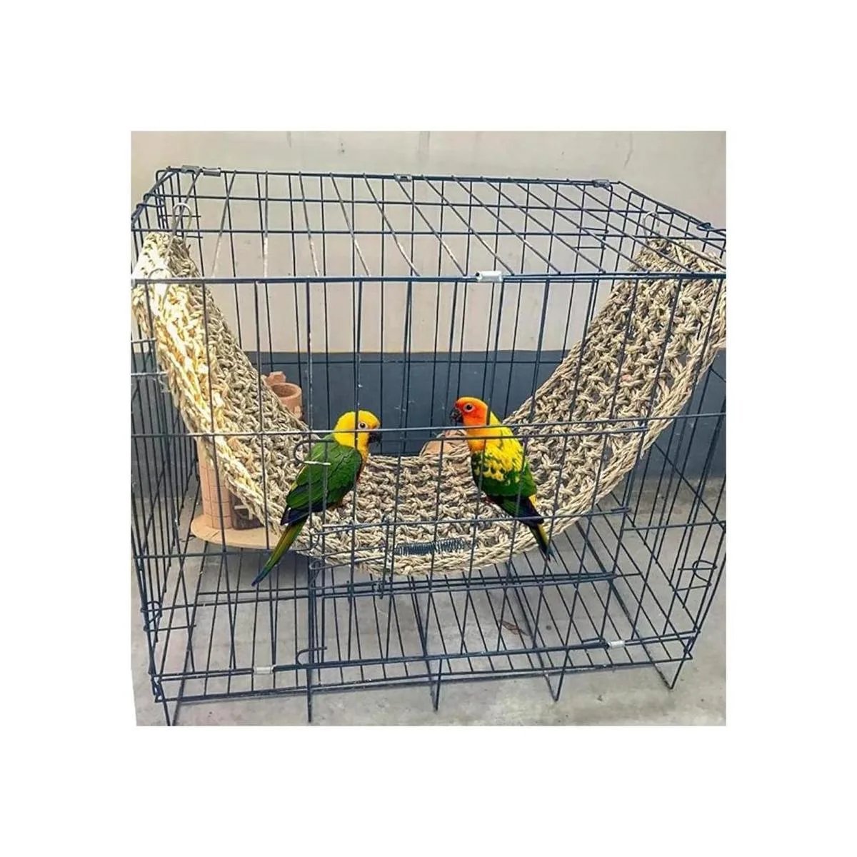 Alfombra de pasto marino para pájaros hamaca tejida de