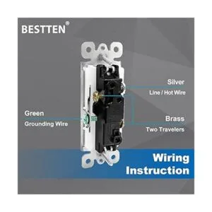 BESTTEN Interruptor de luz de pared decoradora de 3 vías
