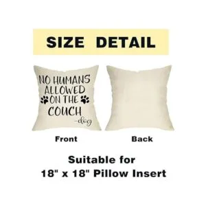 FBCOO No Humans Allowed on The Sofa Funda de almohada