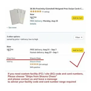 Tarjetas deslizantes de proximidad de 26 bits compatibles_4