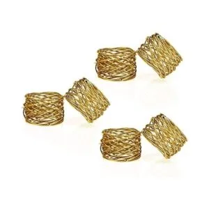 Kaizen Casa Servilletas redondas de malla hecha a mano_1