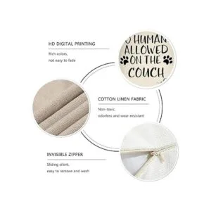 FBCOO No Humans Allowed on The Sofa Funda de almohada