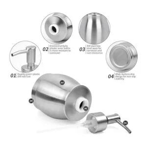 LALA DOLCE Dispensador de jabón para encimera de acero_4