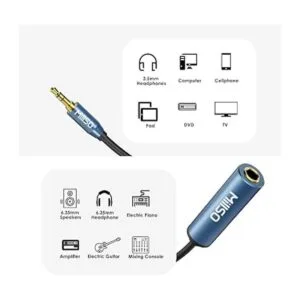 MillSO Adaptador de auriculares de 14 a 0.138 in TRS de_3