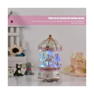 Caja de música Carrusel de luz LED luminosa con cambio de_2