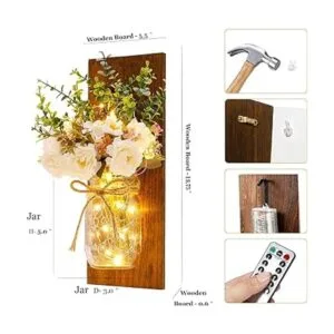 Apliques de pared rústicos con diseño de tarro de masón_4