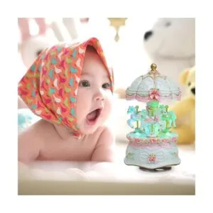 Caja de música Carrusel de luz LED luminosa con cambio de_4