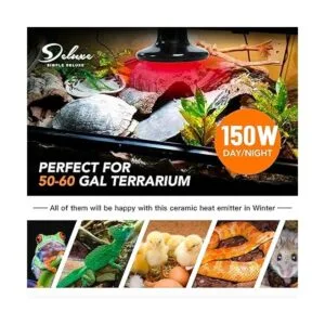 Simple Deluxe 150W Reptile Heat Bulb and 8.5 inch Clamp