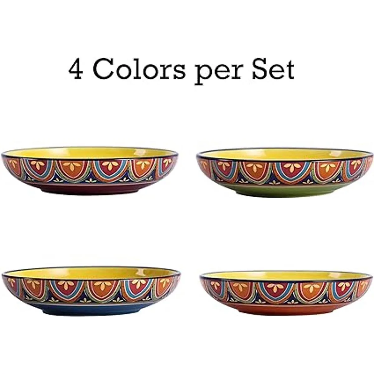 Bico Juego de 4 cuencos de cerámica tunecina de 35 onzas_3