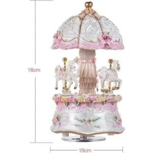 Caja de música Carrusel de luz LED luminosa con cambio de_6