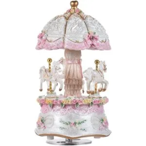 Caja de música Carrusel de luz LED luminosa con cambio de_1