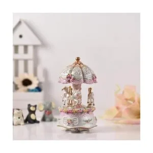 Caja de música Carrusel de luz LED luminosa con cambio de_3