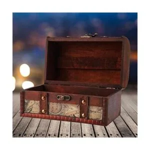 Cofre del tesoro pirata caja de madera decorativa hecha a