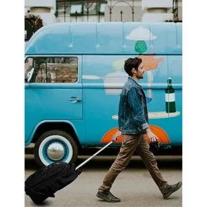 Mochila de viaje Matein impermeable con ruedas Negro_3