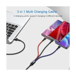 Cable de carga múltiple USAMS Nylon trenzado 4FT USB_3