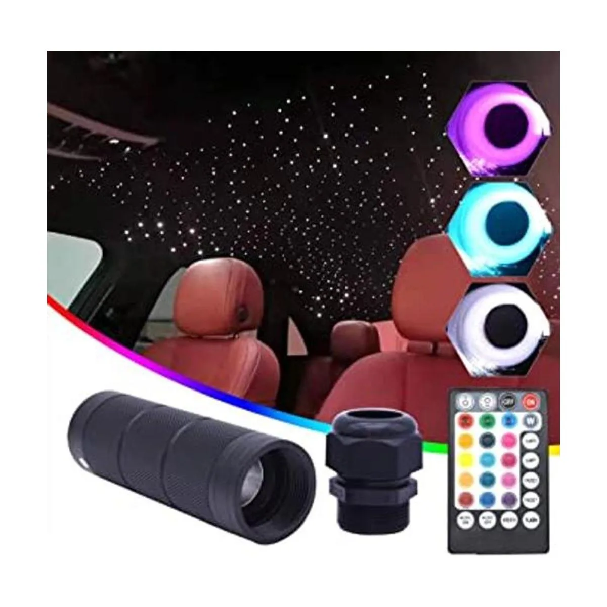 Juego de luces de techo de fibra óptica LED de 6 W_1