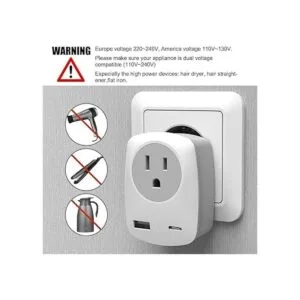 Adaptador de enchufe de viaje europeo con puerto de carga_4