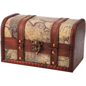 Cofre del tesoro pirata caja de madera decorativa hecha a