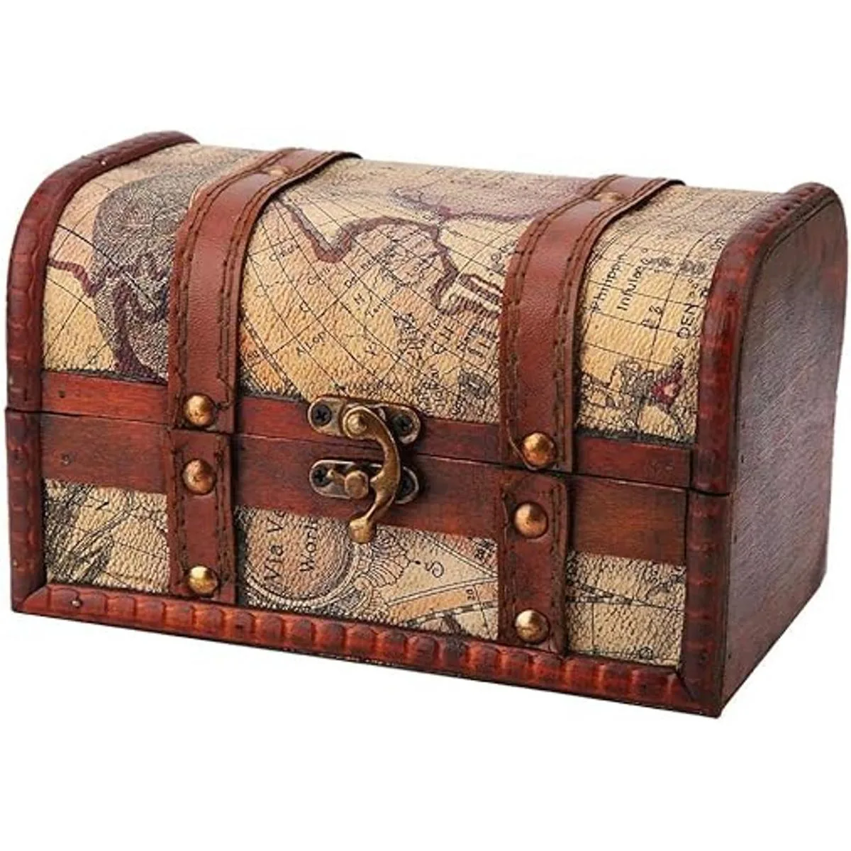 Cofre del tesoro pirata caja de madera decorativa hecha a