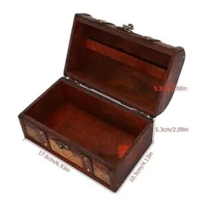 Cofre del tesoro pirata caja de madera decorativa hecha a