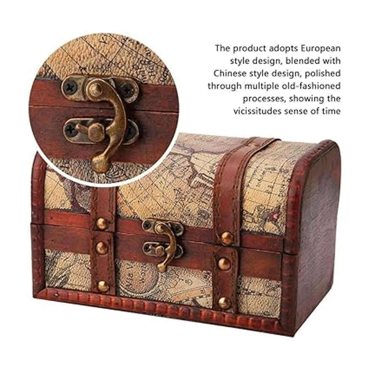 Cofre del tesoro pirata caja de madera decorativa hecha a