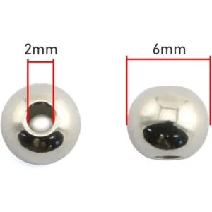 RuiLing Paquete de 100 cuentas espaciadoras redondas lisas_4