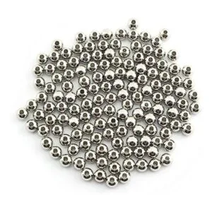 RuiLing Paquete de 100 cuentas espaciadoras redondas lisas_1