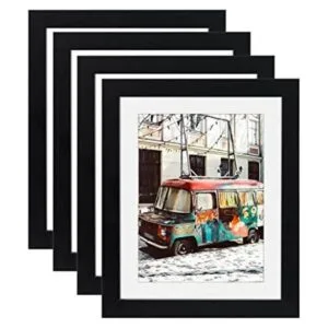 Marcos de fotos negros de 8 x 10 pulgadas madera maciza