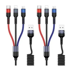 Cable de carga múltiple USAMS Nylon trenzado 4FT USB_1