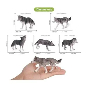 Figuras de animales de lobo VOLNAU 7 piezas de figuras de_4