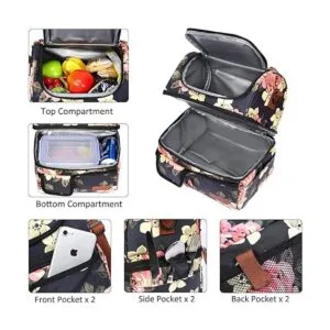 LOKASS Loncheras para mujer doble cubierta con aislante_3