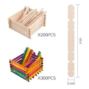 Alphatool 500 palitos coloridos de madera de dientes de