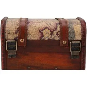 Cofre del tesoro pirata caja de madera decorativa hecha a