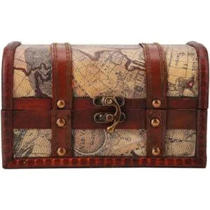 Cofre del tesoro pirata caja de madera decorativa hecha a