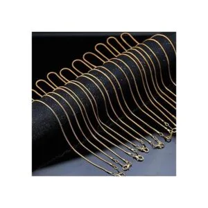 Forise 24 cadenas de serpiente chapadas en oro y plata de_3