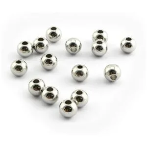 RuiLing Paquete de 100 cuentas espaciadoras redondas lisas_3