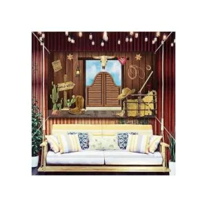 Suministros de fiesta occidental sala de tela grande