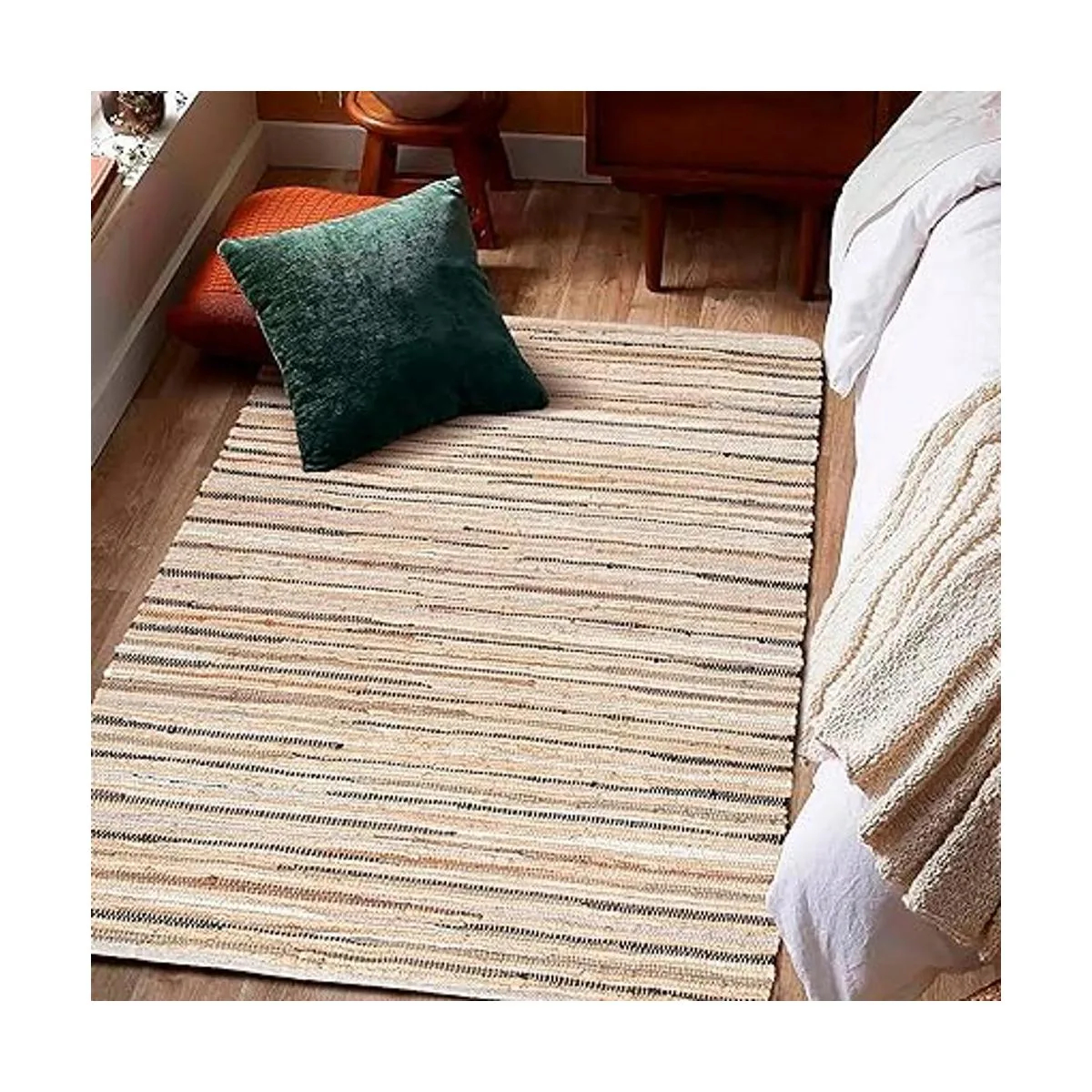 Alfombra de trapo 100 algodón 3 x 5 pies multicolor_3