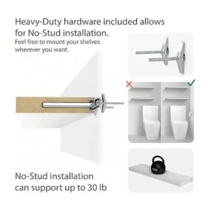 Set de 2 estantes flotantes de madera diseño ancho_5