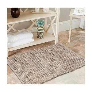 Alfombra de algodón de yute de 2 x 3 pies natural tejida_4