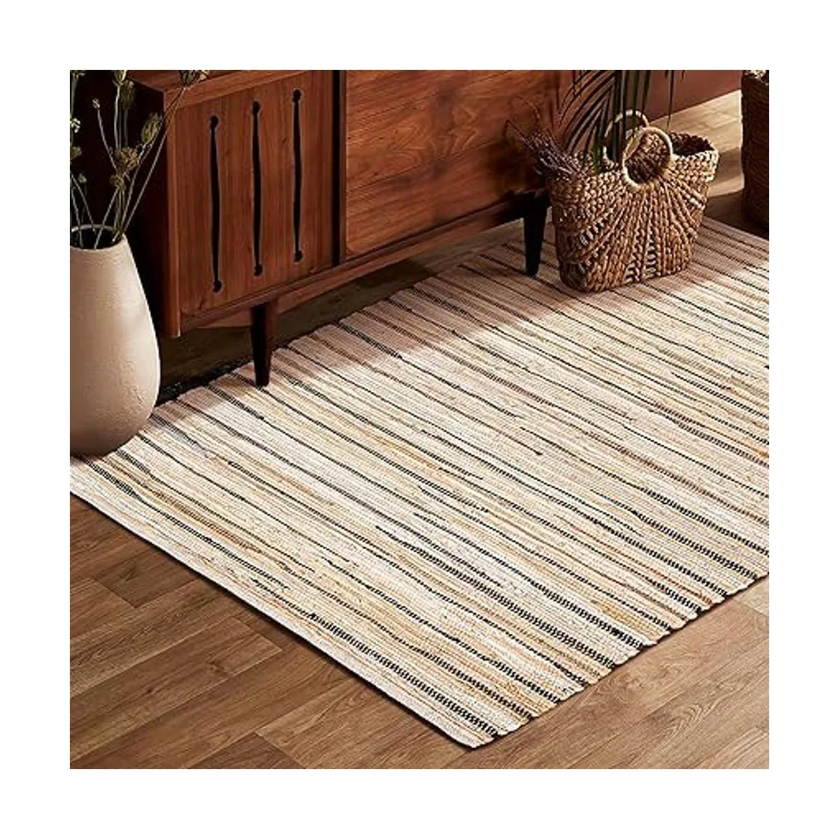 Alfombra de trapo 100 algodón 3 x 5 pies multicolor_4