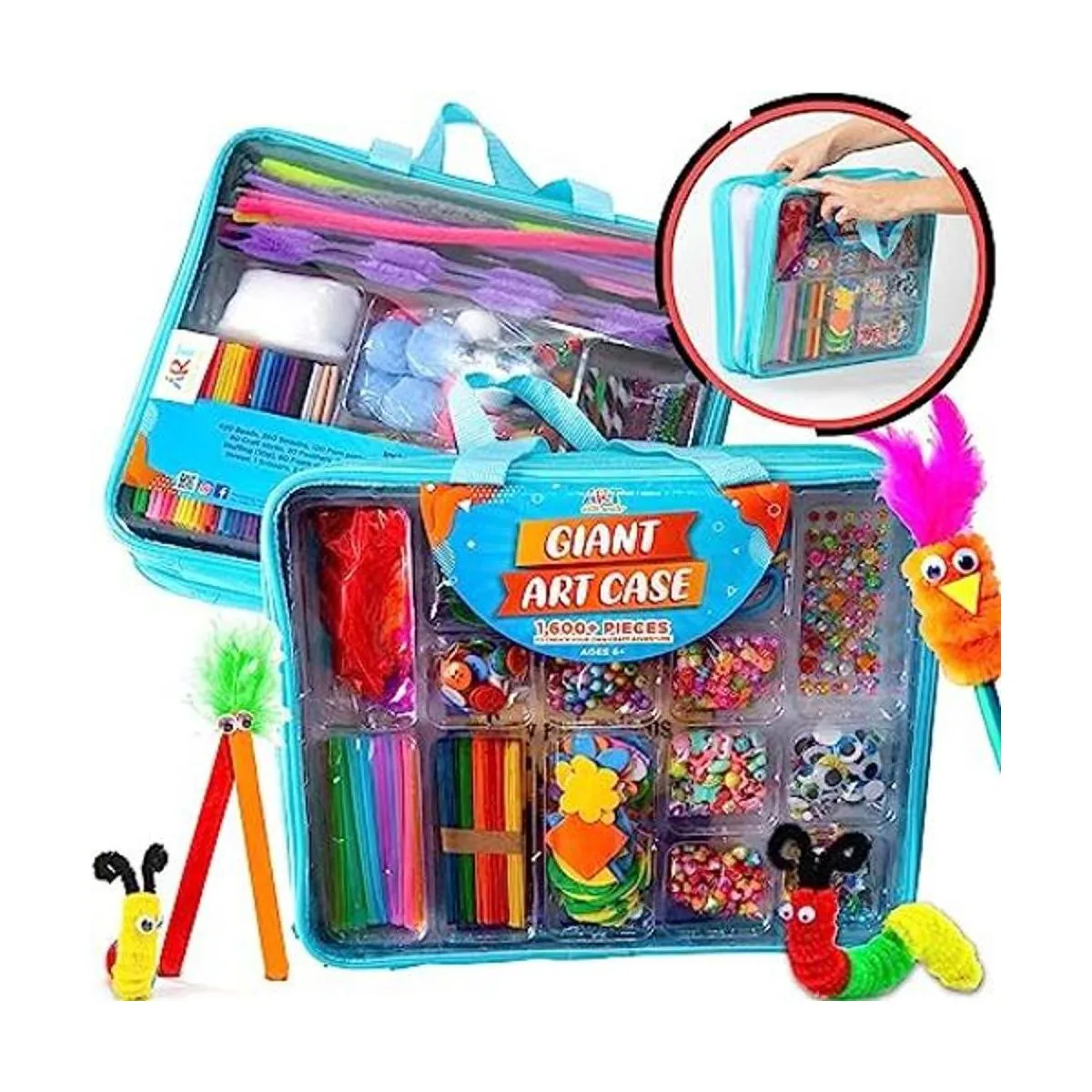 Juego de 1600 fundas de arte gigantes para niños de 6 años_1