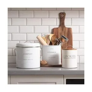 DLifeful Farmhouse Tarros de estaño de galletas para