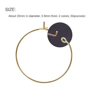 PH PandaHall Aretes de aro redondos 100 piezas de 2